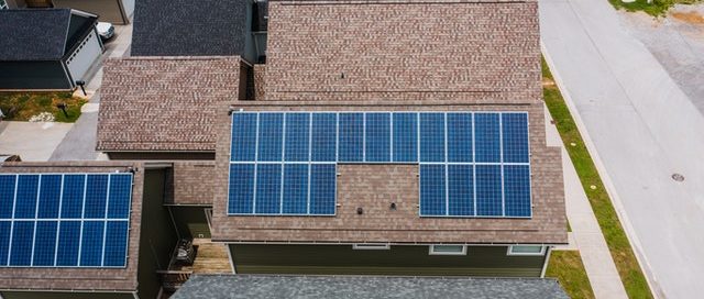 Solar panels on roof
