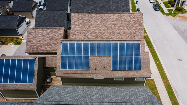 Solar panels on roof