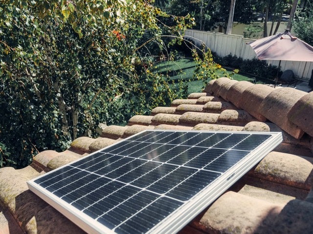 Solar panels installed on an unconventional roof. Solar can be installed on almost all roof types.