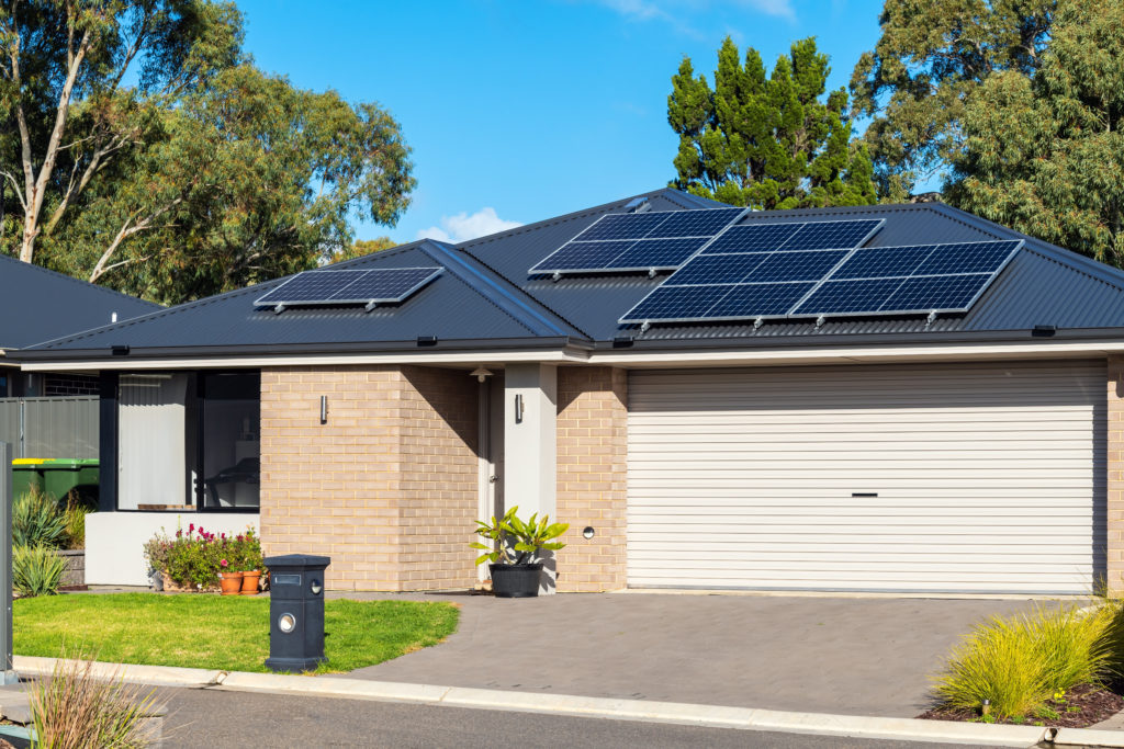 House with solar installed by Current Home.