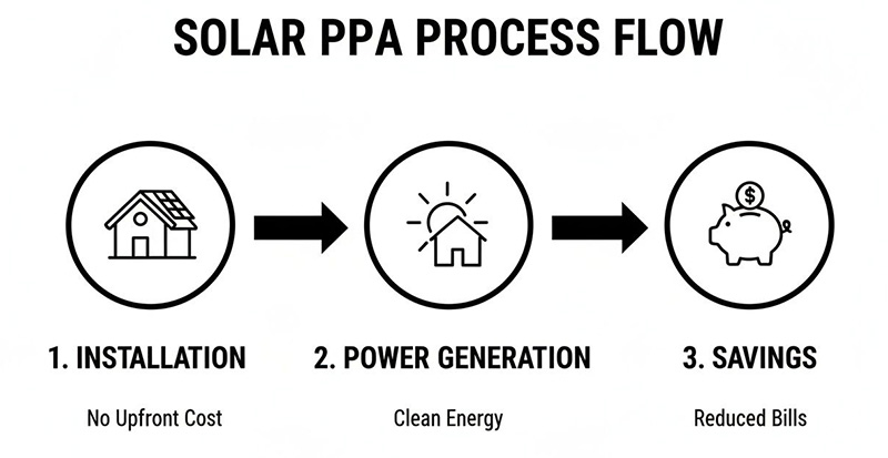 solar power purchase agreement - process flow diagram.